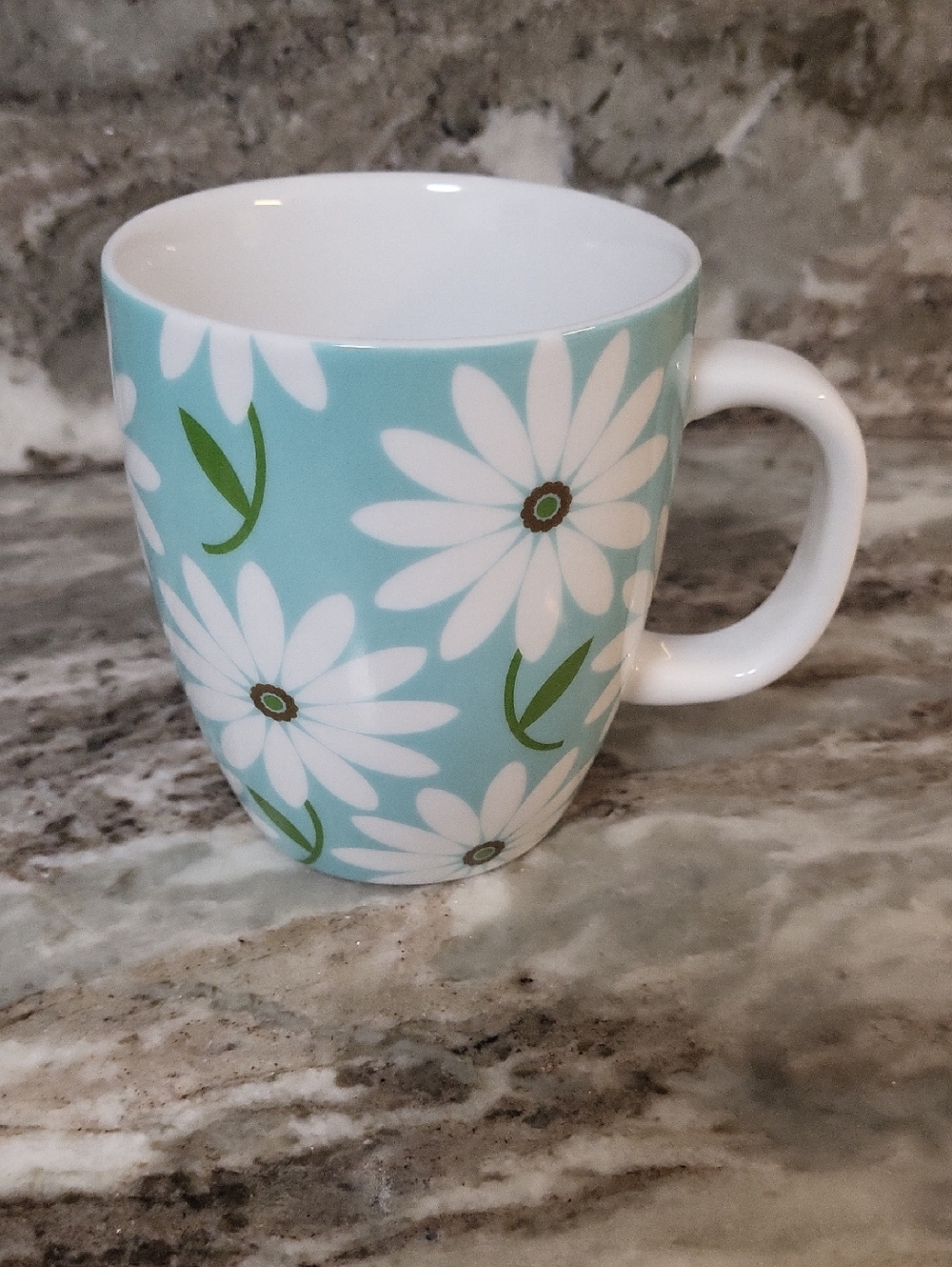 Hallmark Aqua Daisy Floral Ceramic Coffee Mug